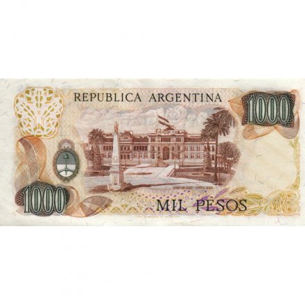 Аргентина 1000 песо 1981 год - Хосе де Сан-Мартин. Площадь Мая - XF+