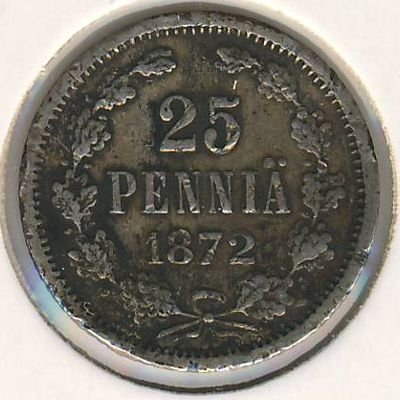 Финляндия 25 пенни 1872 год