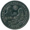 Фолклендские острова 1 крона 2007 год - Экспедиция на Южный полюс 1911 года