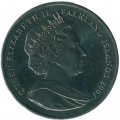 Фолклендские острова 1 крона 2007 год - Экспедиция на Южный полюс 1911 года