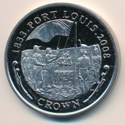 Монета Фолклендские острова 1 крона 2008 год - Порт-Луи