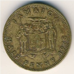 Монета Ямайка 1/2 пенни 1965 год