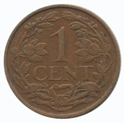 Монета Суринам 1 цент 1959 год