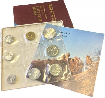 Набор из 8 монет Сан-Марино 1975 год (в коробке)