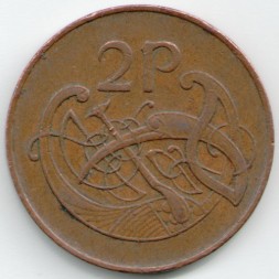 Монета Ирландия 2 пенса 1971 год