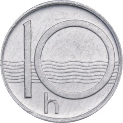 Чехия 10 геллеров 1993 год - Герб (b с короной)