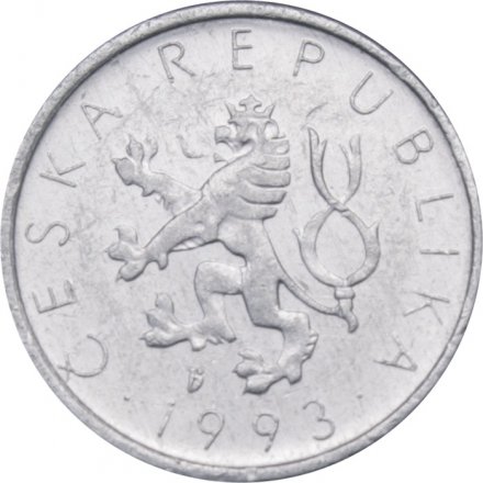Чехия 10 геллеров 1993 год - Герб (b с короной)