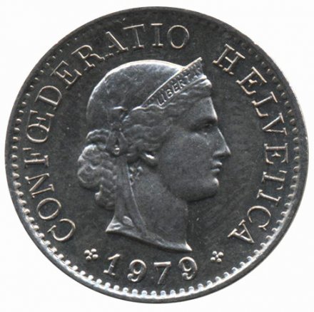 Швейцария 5 раппенов 1979 год