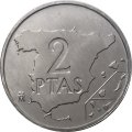Испания 2 песеты 1982 год - Карта Испании