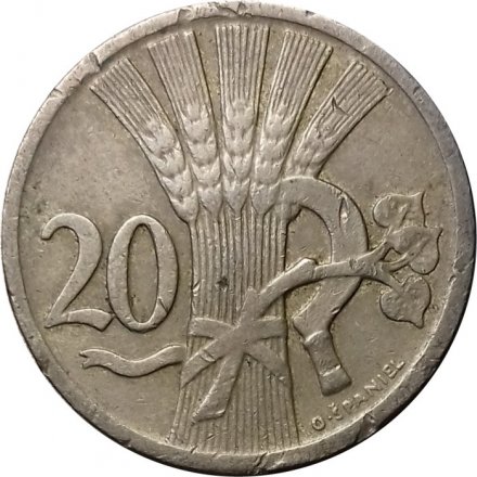 Чехословакия 20 геллеров 1924 год