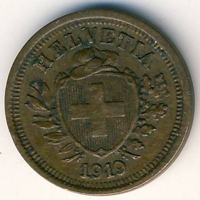 Швейцария 1 раппен 1919 год