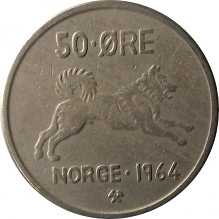 Норвегия 50 эре 1964 год