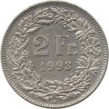 Швейцария 2 франка 1993 год