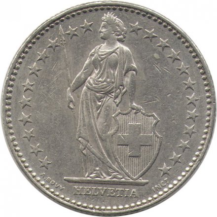 Швейцария 2 франка 1993 год