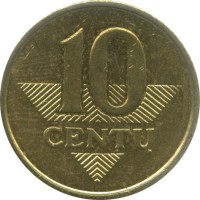 Литва 10 центов 2009 год
