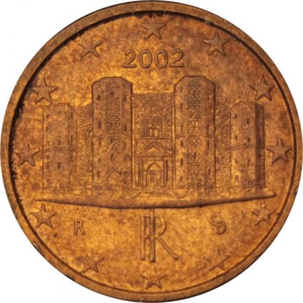 Италия 1 евроцент 2002 год - Замок Кастель-дель-Монте