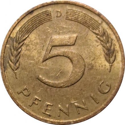 ФРГ 5 пфеннигов 1996 год - D