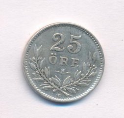 Швеция 25 эре 1937 год - Король Густав V