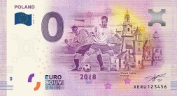 Сборная Польши - Сувенирная банкнота 0 евро 2018 год