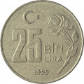 Турция 25000 лир 1999 год