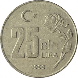 Турция 25000 лир 1999 год