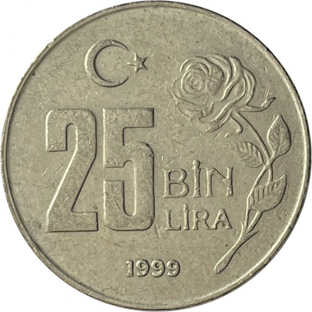 Турция 25000 лир 1999 год