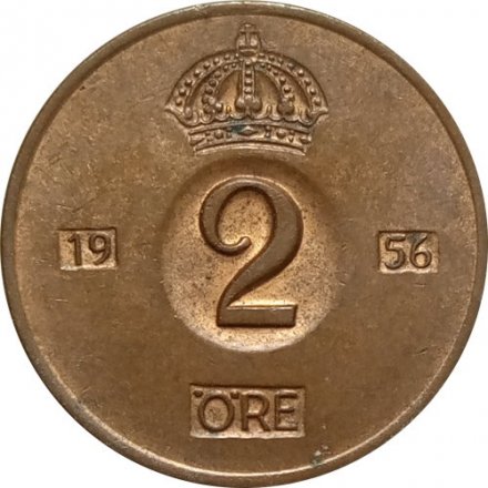 Швеция 2 эре 1956 год