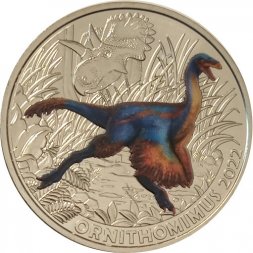 Австрия 3 евро 2022 год - Супер динозавры - Орнитомим (Ornithomimus)