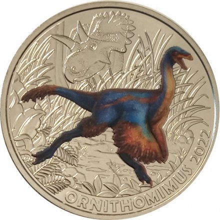 Австрия 3 евро 2022 год - Супер динозавры - Орнитомим (Ornithomimus)