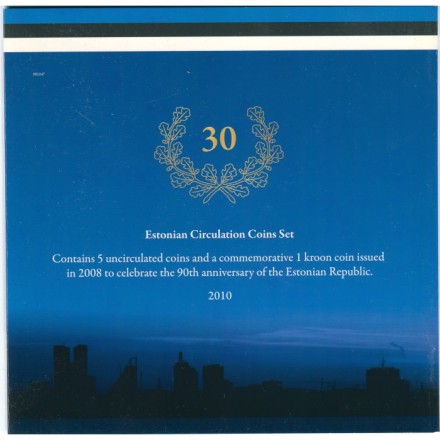 Набор из 6 монет Эстония 1992-2010 год - Прощание с эстонской кроной (в буклете)