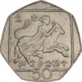 Кипр 50 центов 2002 год - Похищение Европы Зевсом