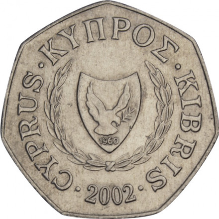 Кипр 50 центов 2002 год - Похищение Европы Зевсом