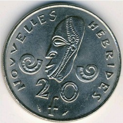 Монета Новые Гебриды 20 франков 1979 год