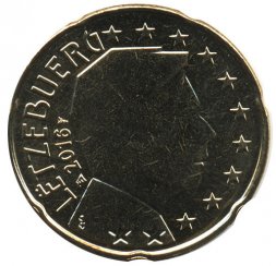 Люксембург 20 евроцентов 2016 год - Великий герцог Люксембурга Анри