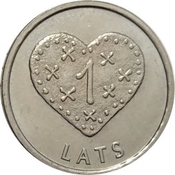 Латвия 1 лат 2011 год - Пряничное сердце