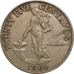Филиппины 25 сентаво 1964 год