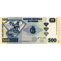 Конго 500 франков 2002 год - Золотодобытчики UNC