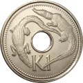 Папуа - Новая Гвинея 1 кина 2010 год - Крокодилы