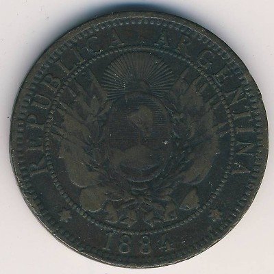 Аргентина 2 сентаво 1884 год