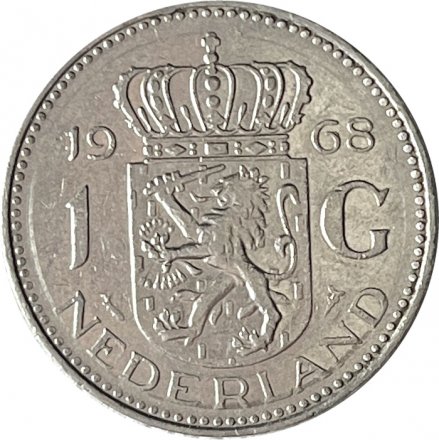Нидерланды 1 гульден 1968 год - Королева Юлиана