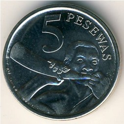 Монета Гана 5 песева 2007 год
