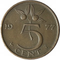 Нидерланды 5 центов 1977 год - Королева Юлиана