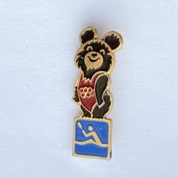 Значок. Олимпийский мишка. Гребля