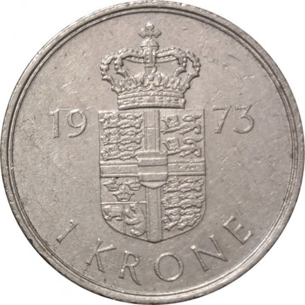 Дания 1 крона 1973 год - Королева Маргрете II