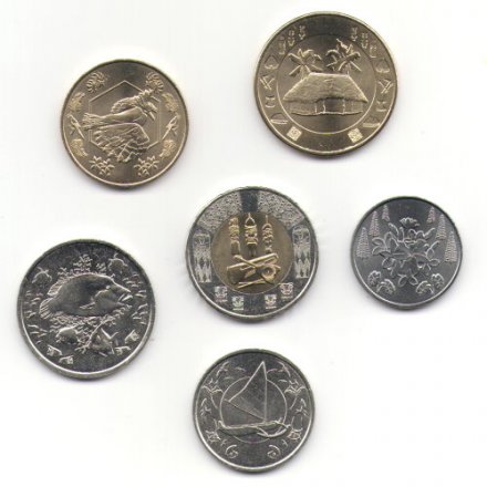 Набор из 6 монет Французские тихоокеанские территории (Французская Полинезия, Таити) 2021 год