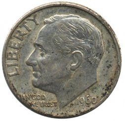 США 1 дайм (10 центов) 1960 год - Рузвельт (D)