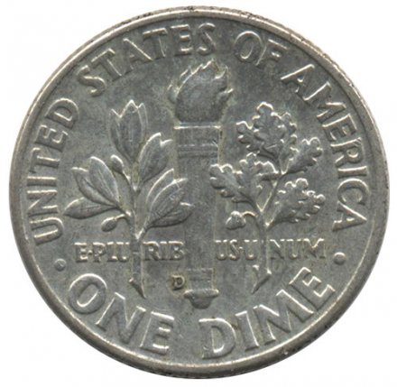 США 1 дайм (10 центов) 1960 год - Рузвельт (D)