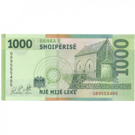 Албания 1000 лек 2019 (2021) год - Петер Богдани. Церковь Вау-и-Дежес UNC