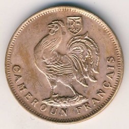 Монета Камерун 1 франк 1943 год - CAMEROUN FRANCAIS LIBRE