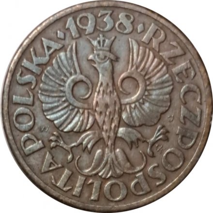 Польша 1 грош 1938 год